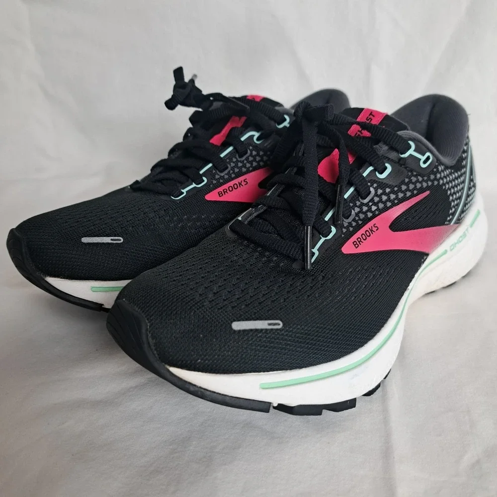 Brooks Ghost 14 Women's Size 7.5 Medium (B) Running Shoes Black Pink